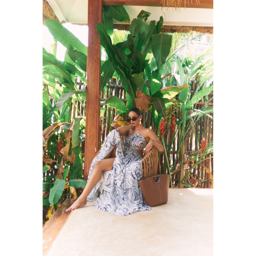 Ivory Rose White Ebb And Flow Maxi Dress