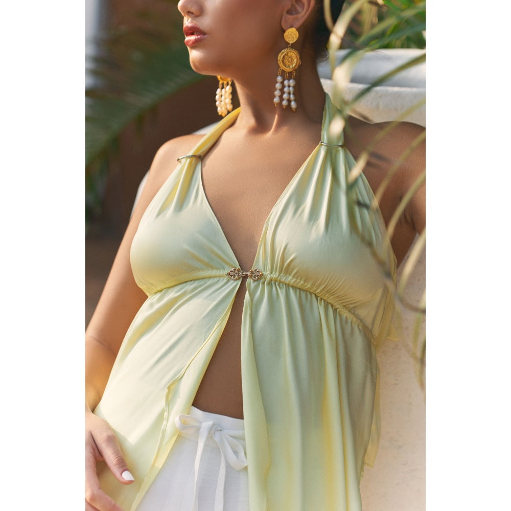 Ivory Rose SOL KISSED Yellow Top with Pant (Set of 2)