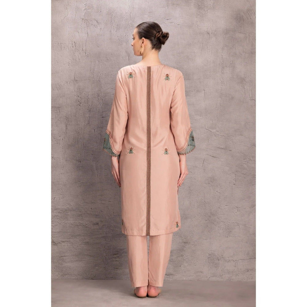 Janki India Rose Gold Kurta with Pant and Dupatta (Set of 3)