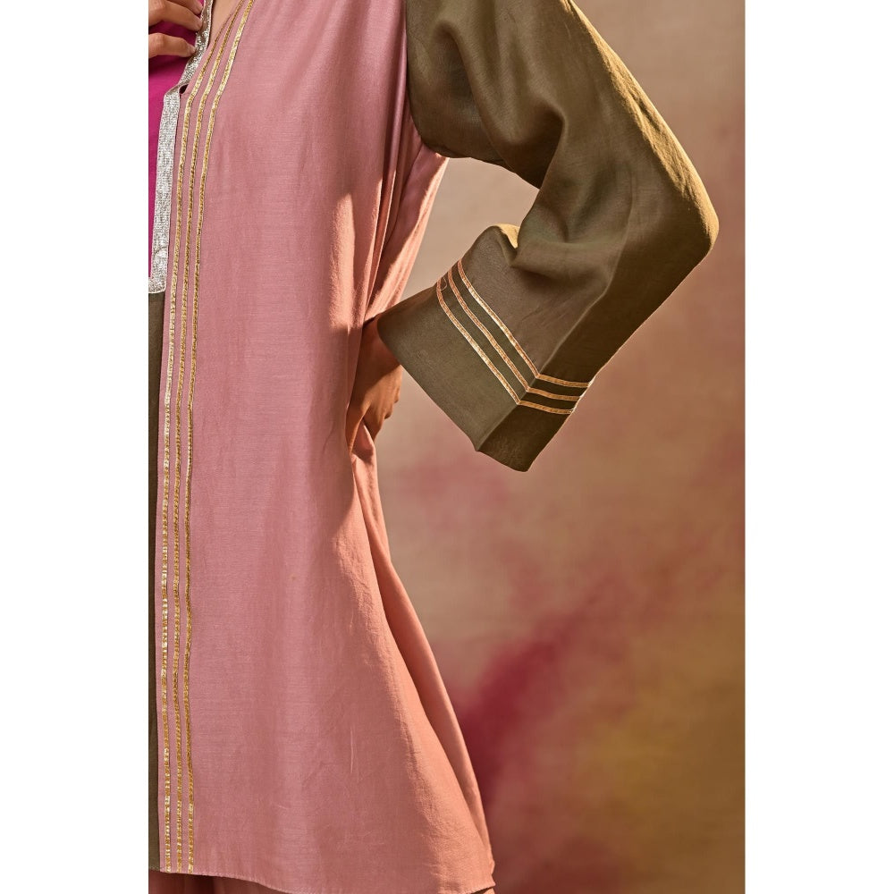 Jasashi Multicoloured Kurta with Palazzo (Set of 2)