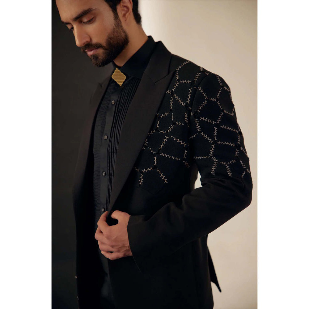 Jatin Malik Black Rhombus Tux (Set of 3)