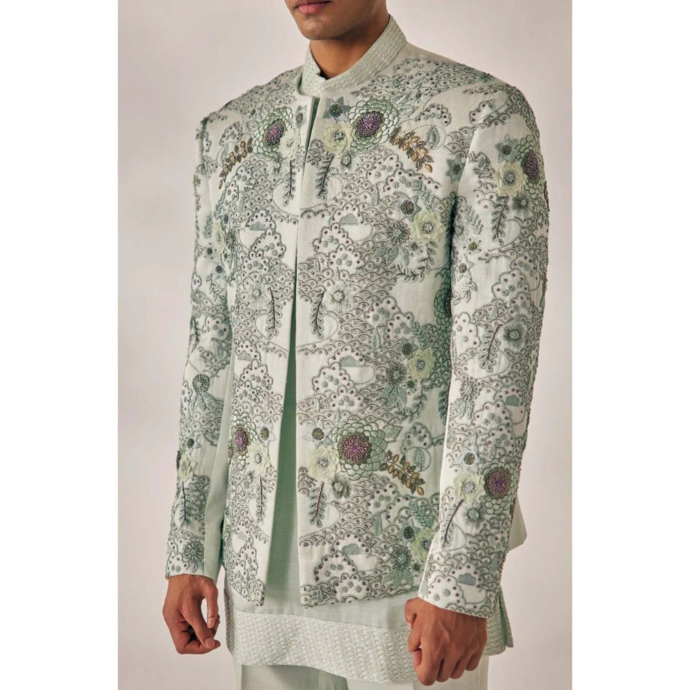 Jatin Malik Slow Blue Short Jacket (Set of 3)