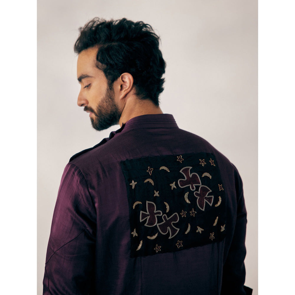 Jatin Malik Multi Medley Panelled Kurta (Set of 2)