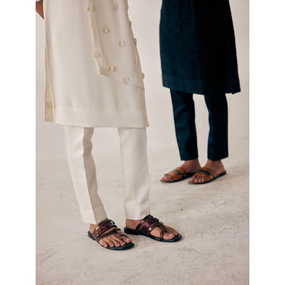 Jatin Malik White Applique Kurta (Set of 2)