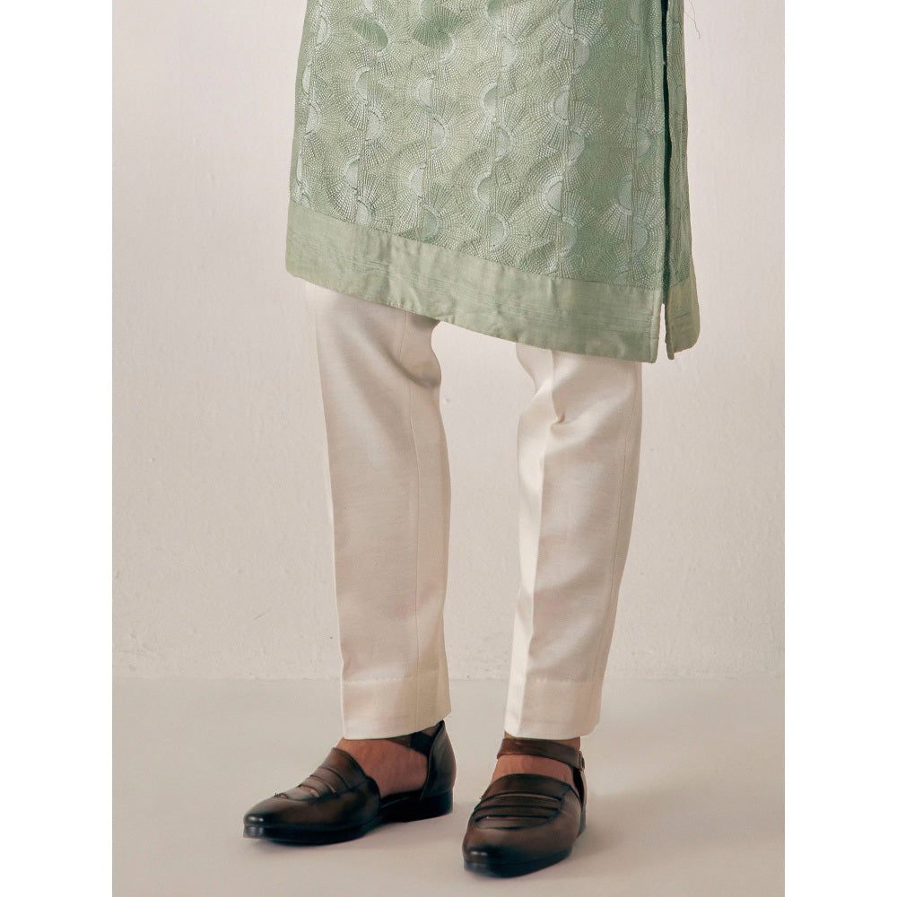 Jatin Malik Duckegg Green Kurta (Set of 2)