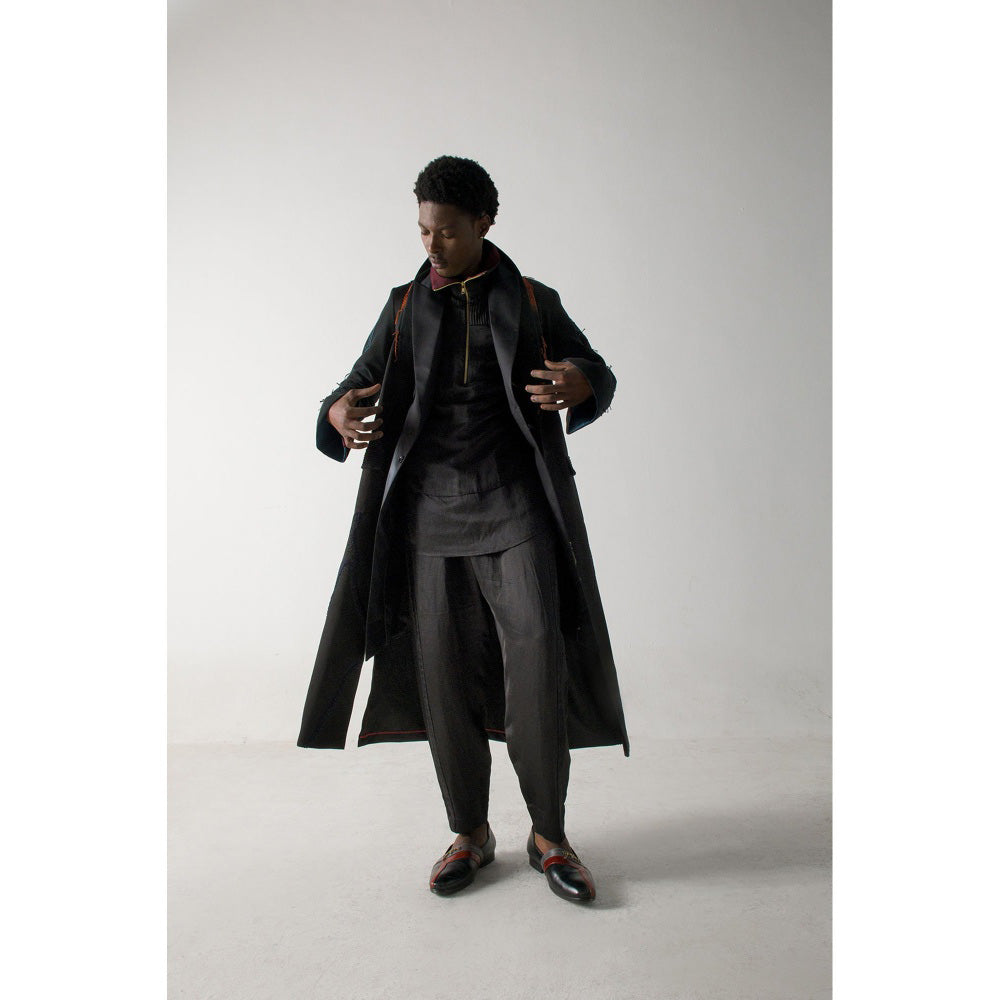 Jatin Malik Orange is the new Black Overcoat (Set of 3)