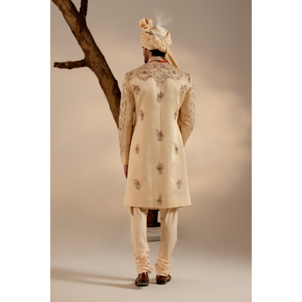 Jatin Malik Pale Gold Sherwani (Set of 3)