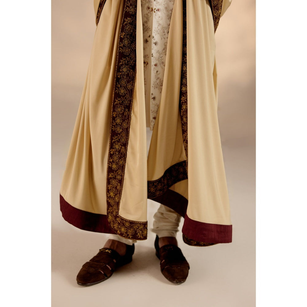 Jatin Malik Rouge Wane Sherwani with Safa (Set of 4)