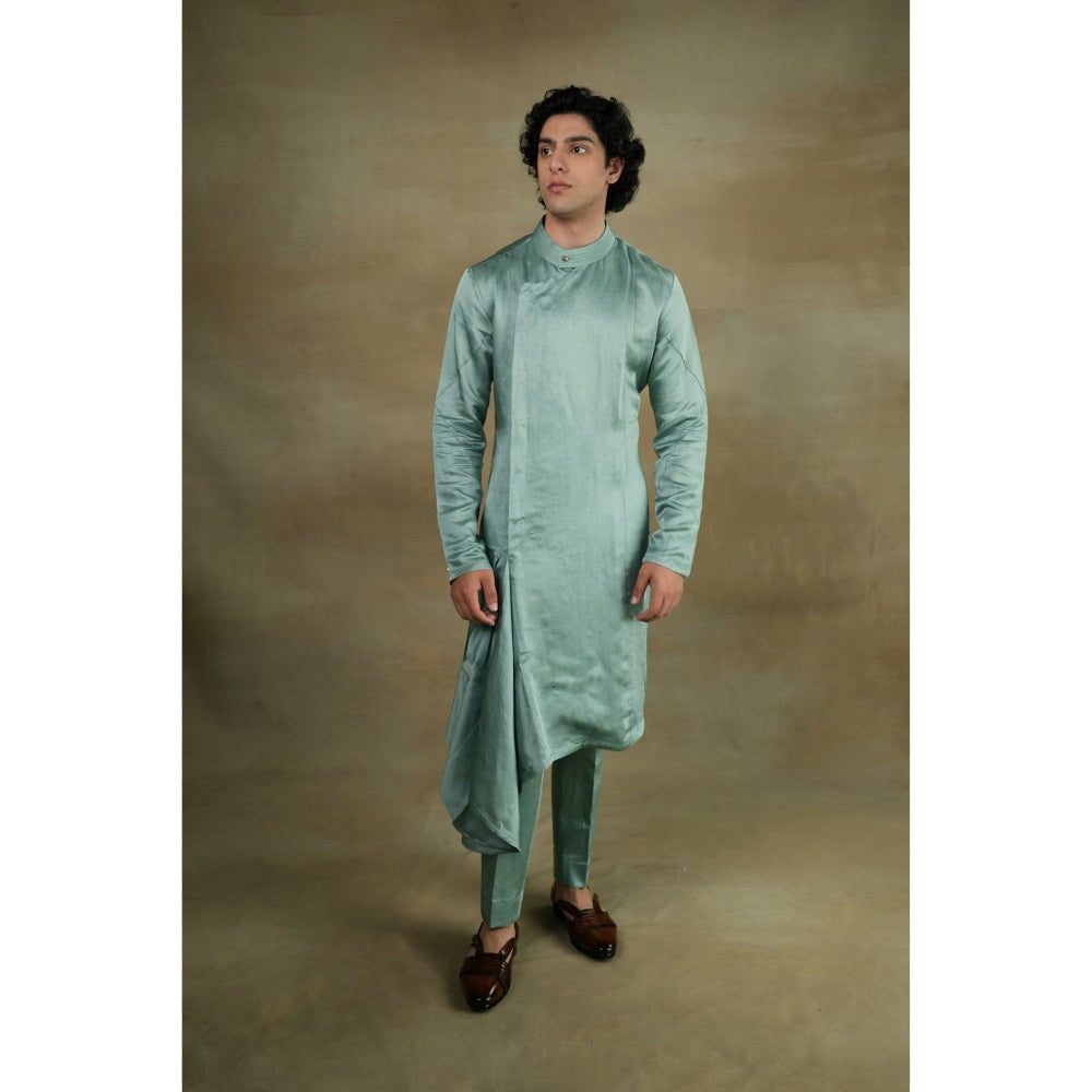 Jatin Malik Smokey Pallid Shrug with Kurta & Trouser (Set of 3)