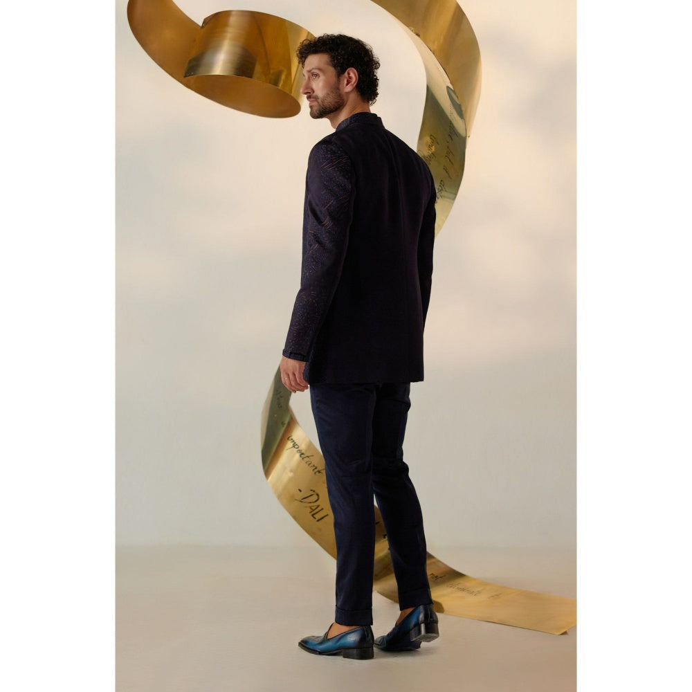 Jatin Malik Celestial Long Bandhgala with Trouser (Set of 2)