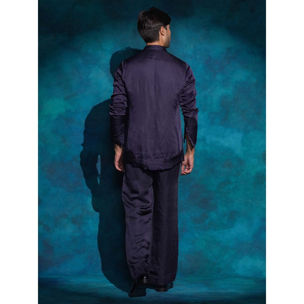Jatin Malik Purple Potli Button Shirt with Trouser