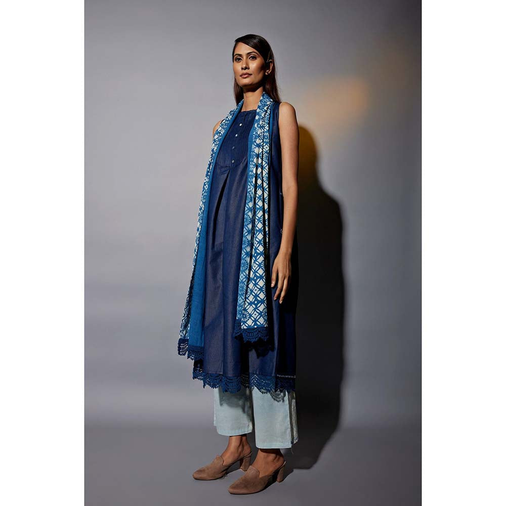 JAYATI GOENKA Denim Navy Blue Printed Co-Ord (Set of 5)