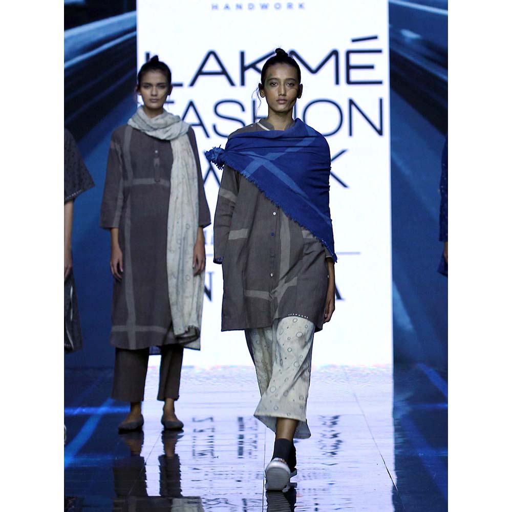 JAYATI GOENKA Taupe Geometric Tunic