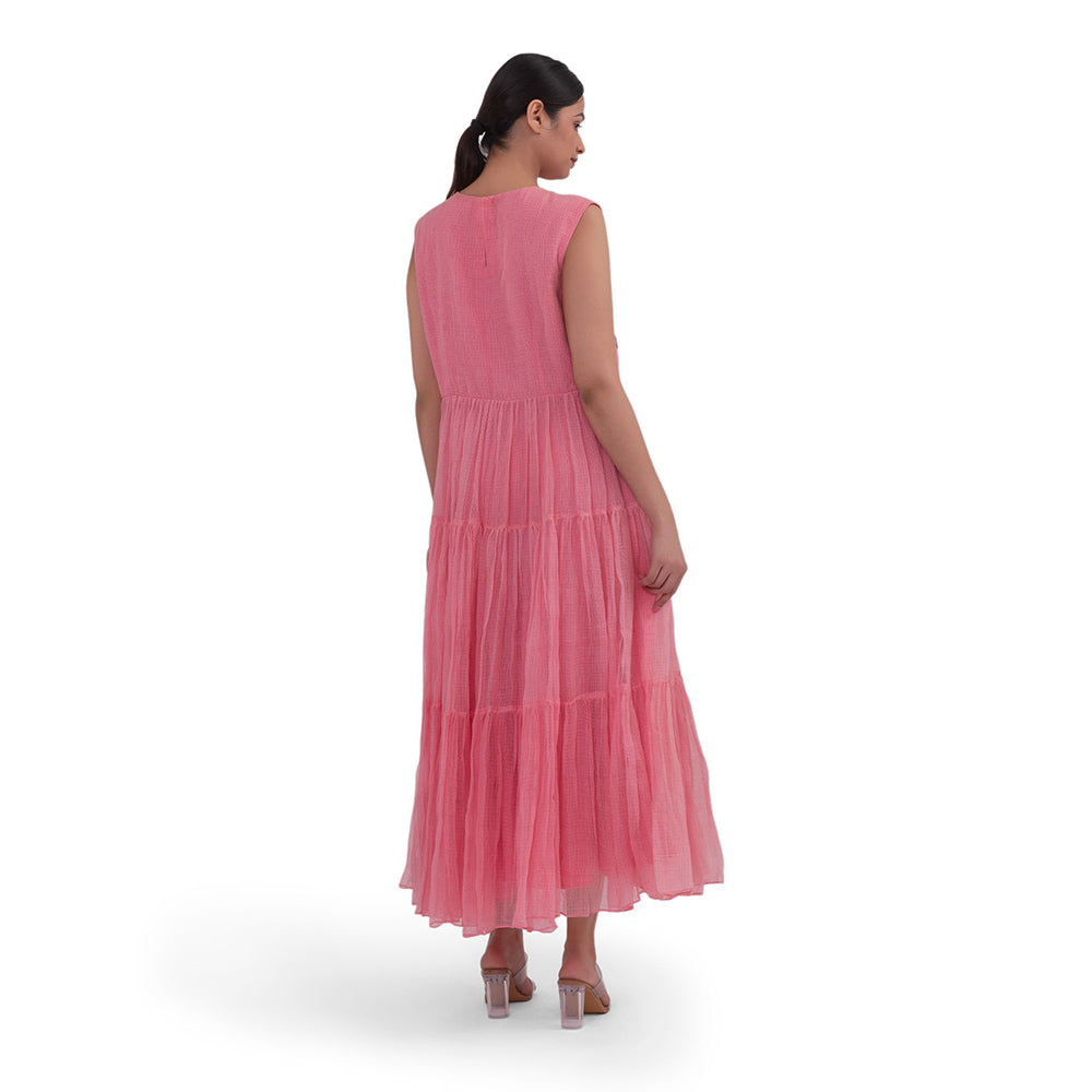 Journal By Pranay Pink Tiered Maxi Dress