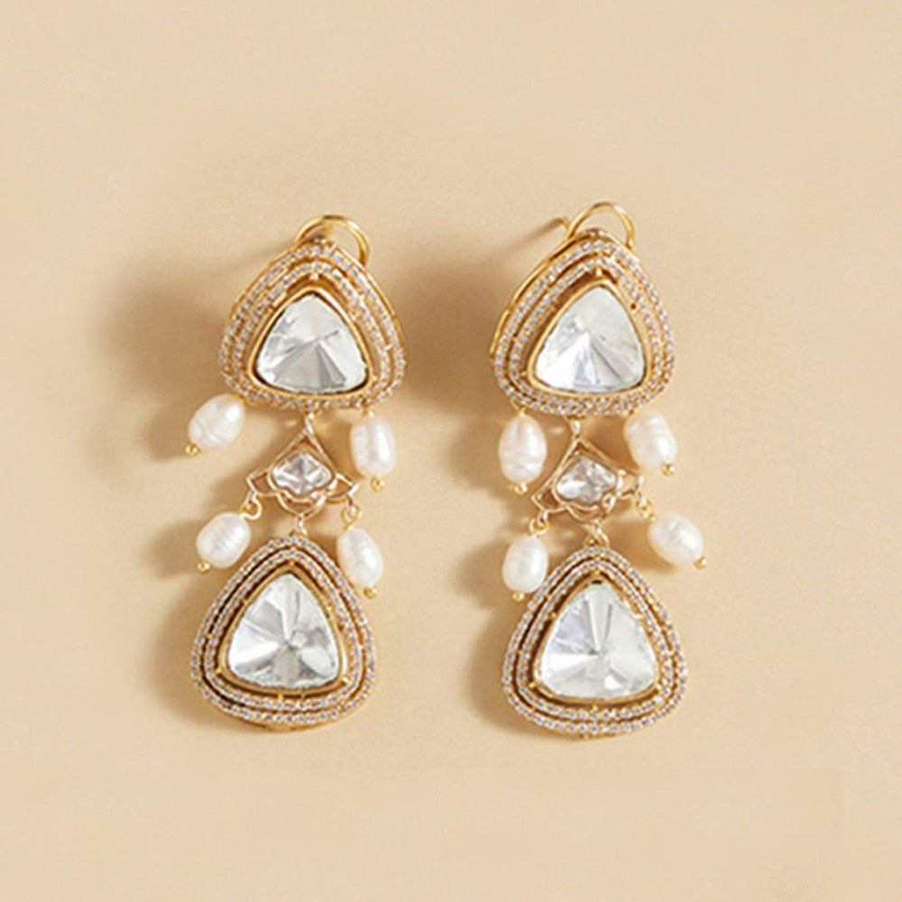 Joules By Radhika Polki & Pearl Drops Earrings