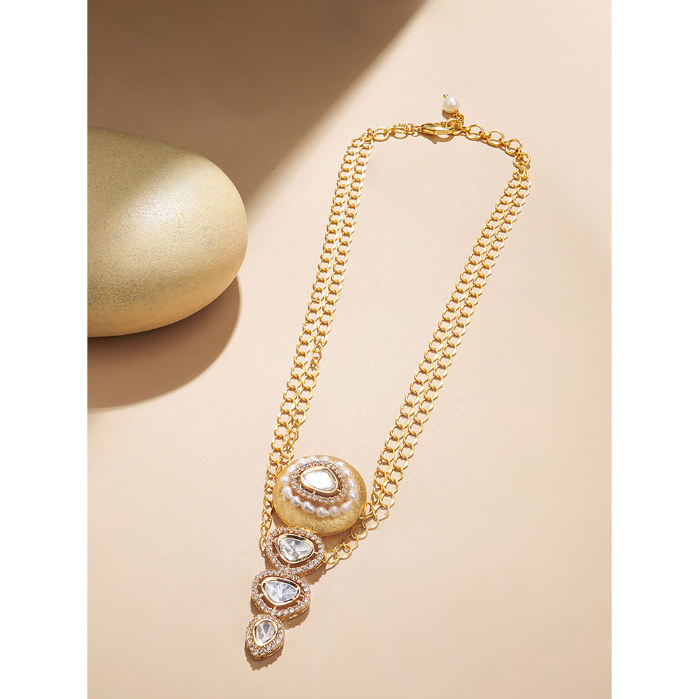 Joules By Radhika White Mystical Polki Necklace