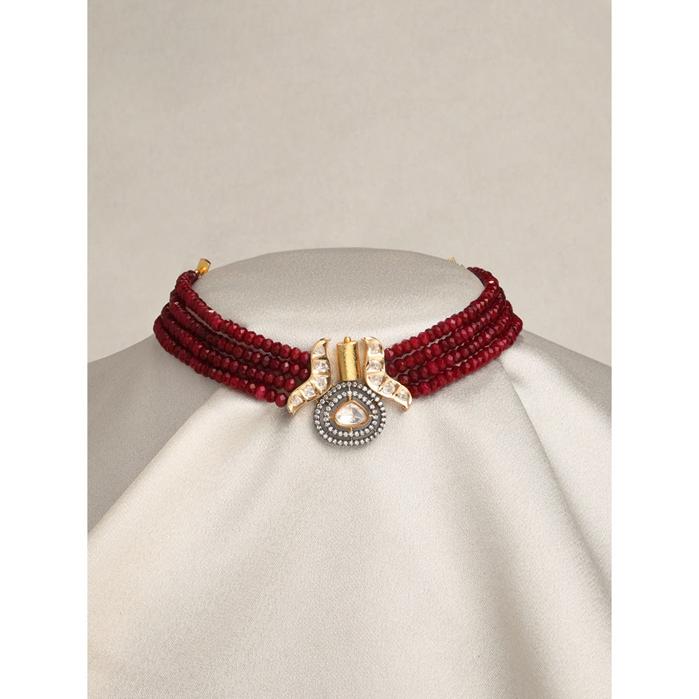 Joules By Radhika Bold Red Choker Necklace