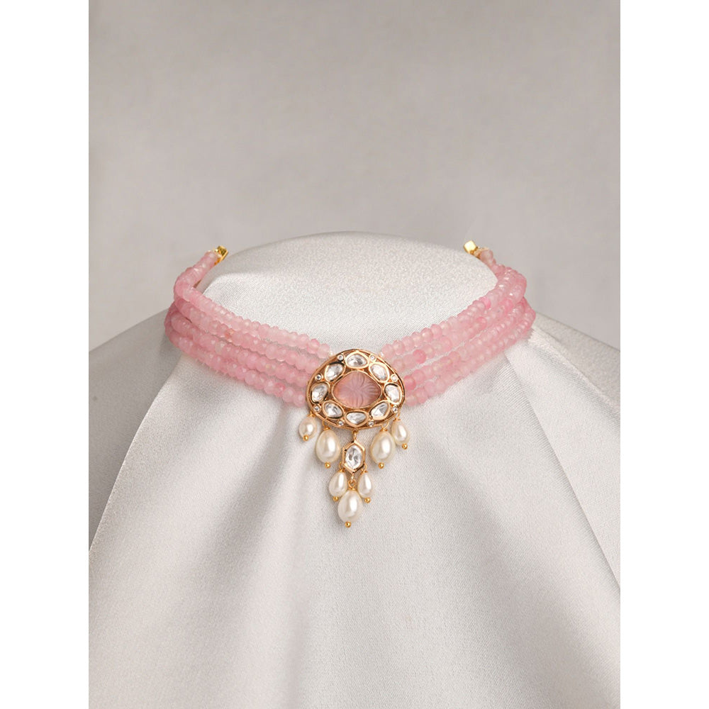 Joules By Radhika Charming Pink Choker Necklace
