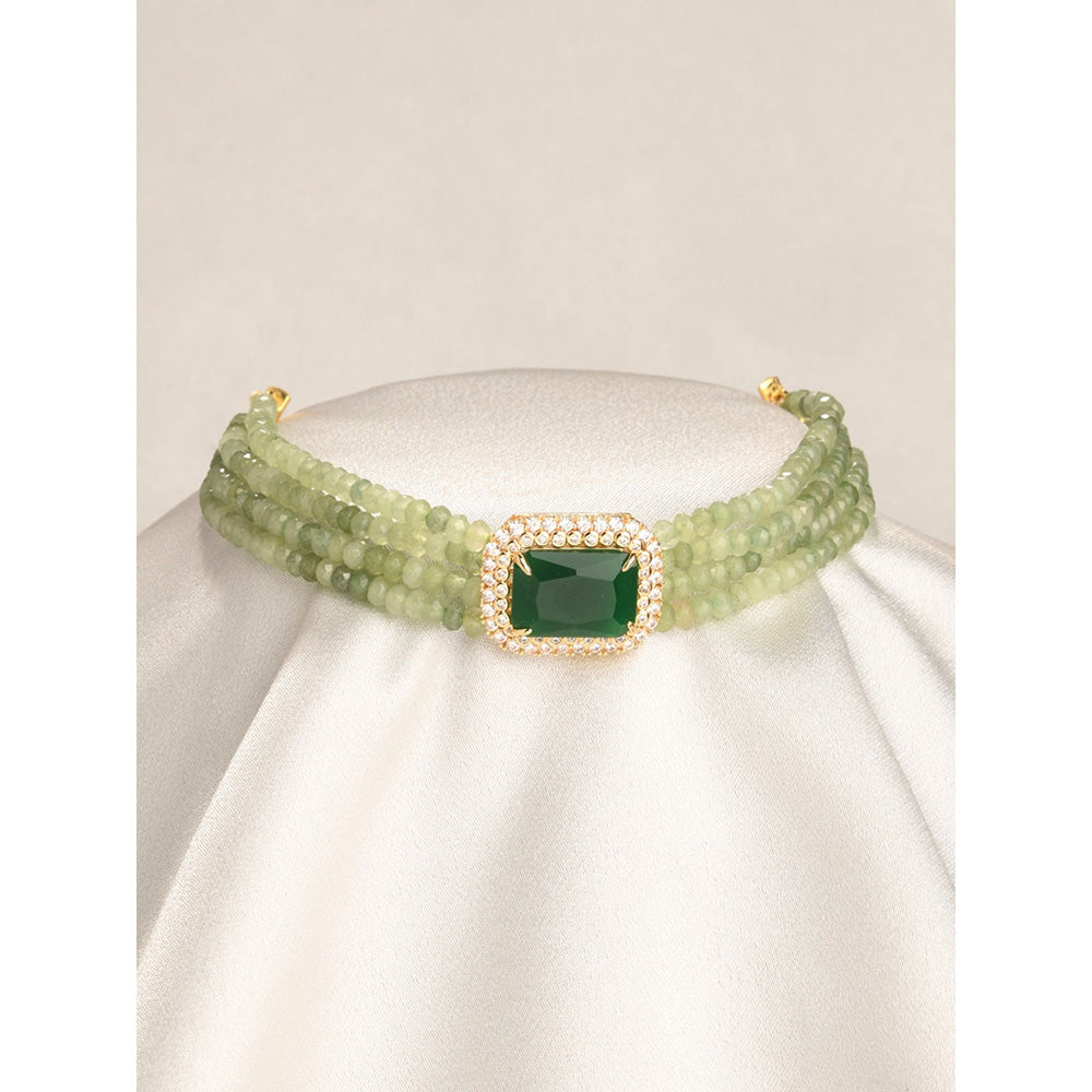 Joules By Radhika Elegant Green Choker Necklace