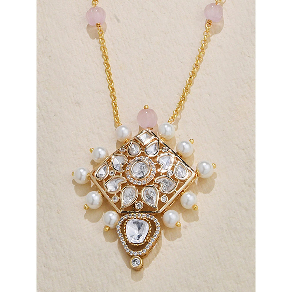 Joules By Radhika Petite Pearl Polki Pendant Necklace