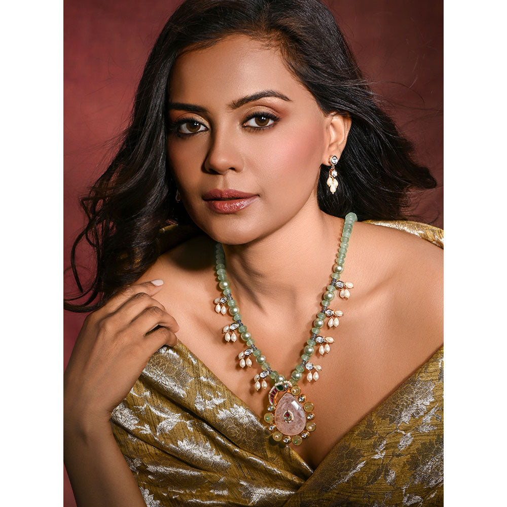 Joules By Radhika Multi-Color Bedazzling Necklace with Earrings