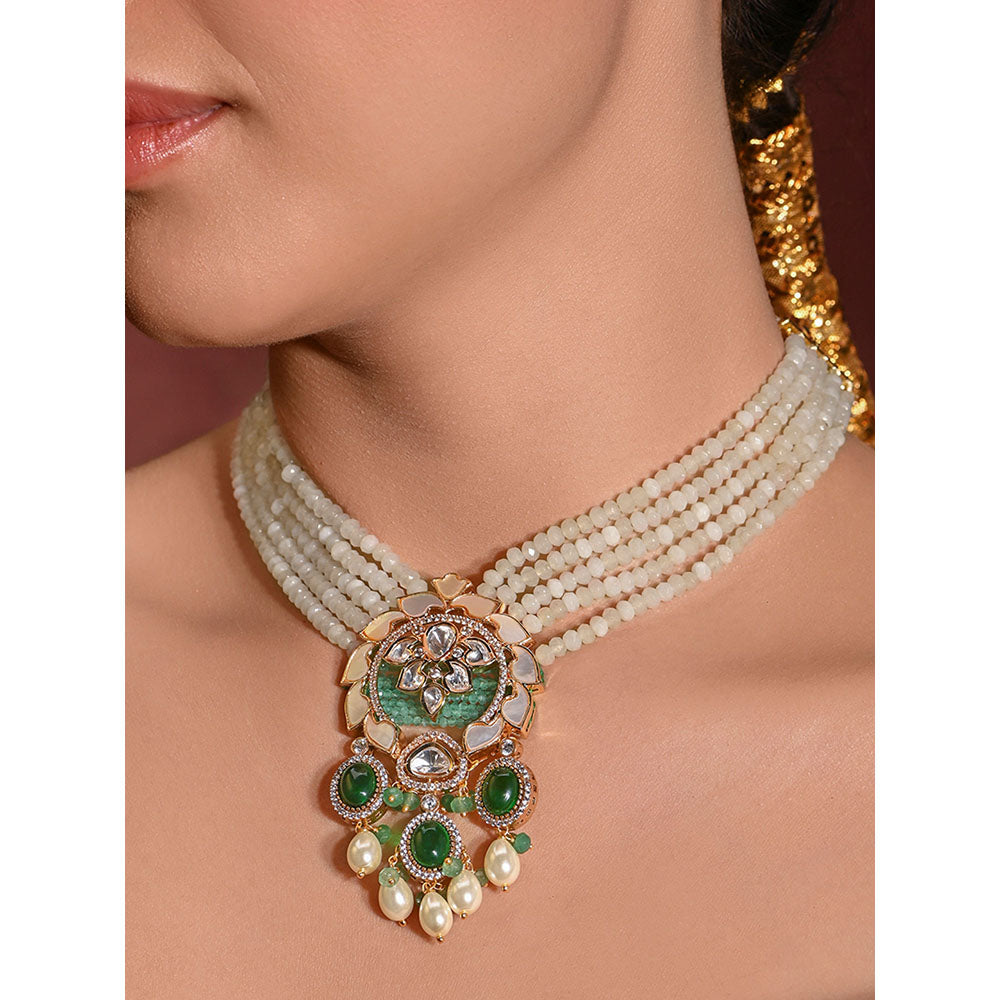Joules By Radhika Multi-Color Glorious Necklace with Earrings