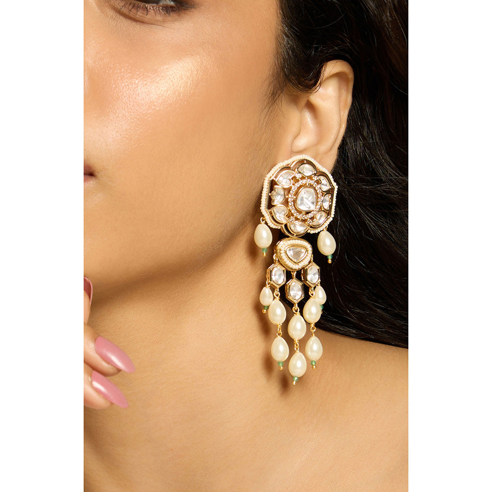 Joules By Radhika Whispering Elegance Kundan Drop Earrings