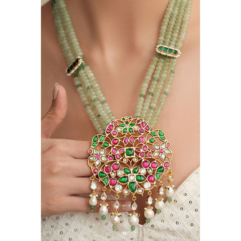 Joules By Radhika Multi-Color Mewar Essence Beaded Necklace