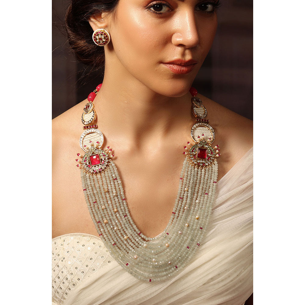 Joules By Radhika Multi-Color Crescent Radiance Necklace Set