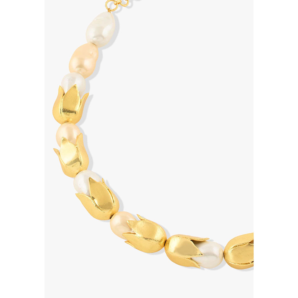 Joules By Radhika Azarelle Gold Plated White Pearl Necklace