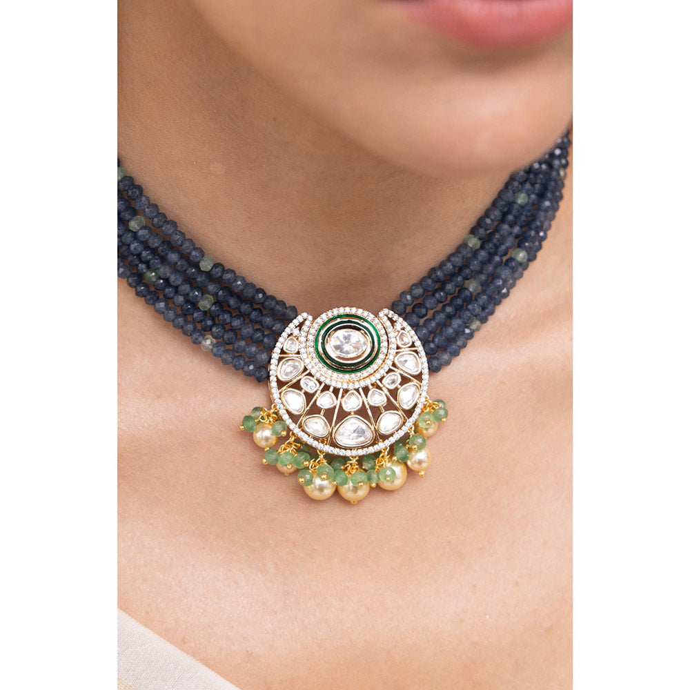 Joules By Radhika Aralia Kundan Beads Necklace Set