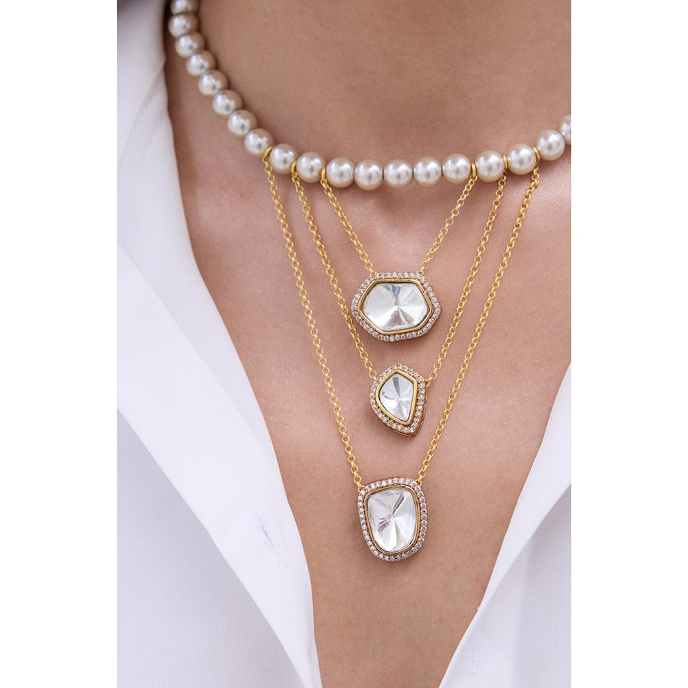 Joules By Radhika Zelina Pearl Stone Studded Necklace