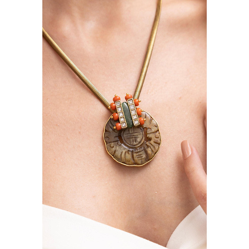 Joules By Radhika Ismira Multi-Color Kundan Necklace