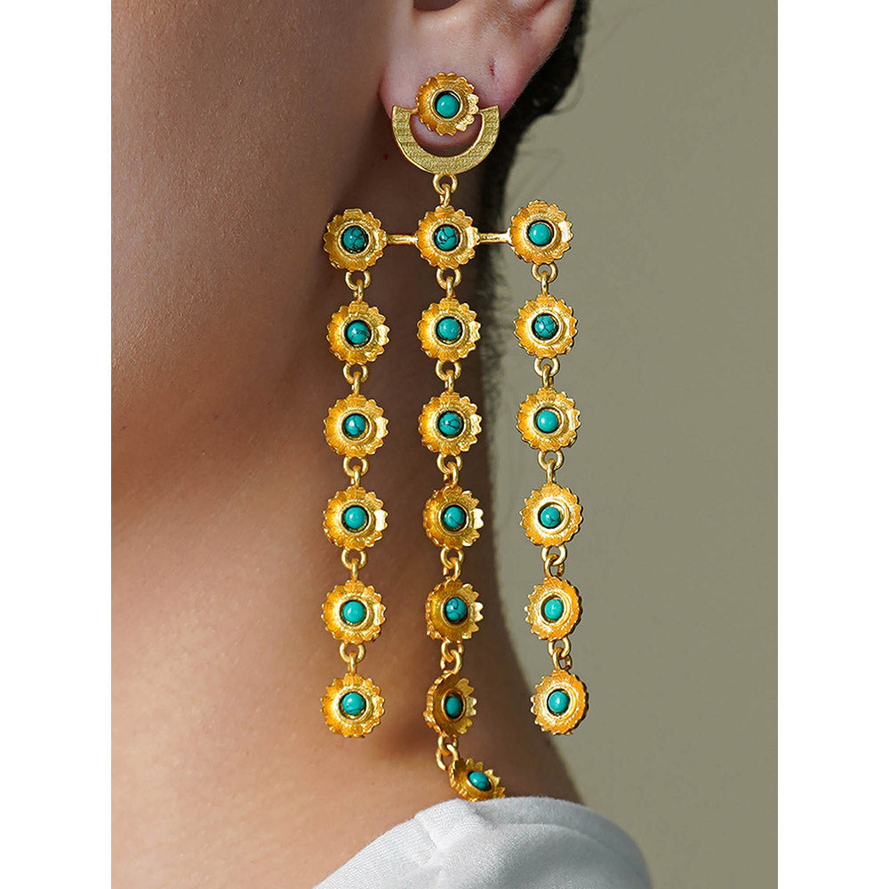 Joules By Radhika Green Zyrune Chandeliers Earrings