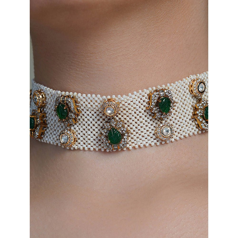 Joules By Radhika Multi-Color Emerald Bloom Choker
