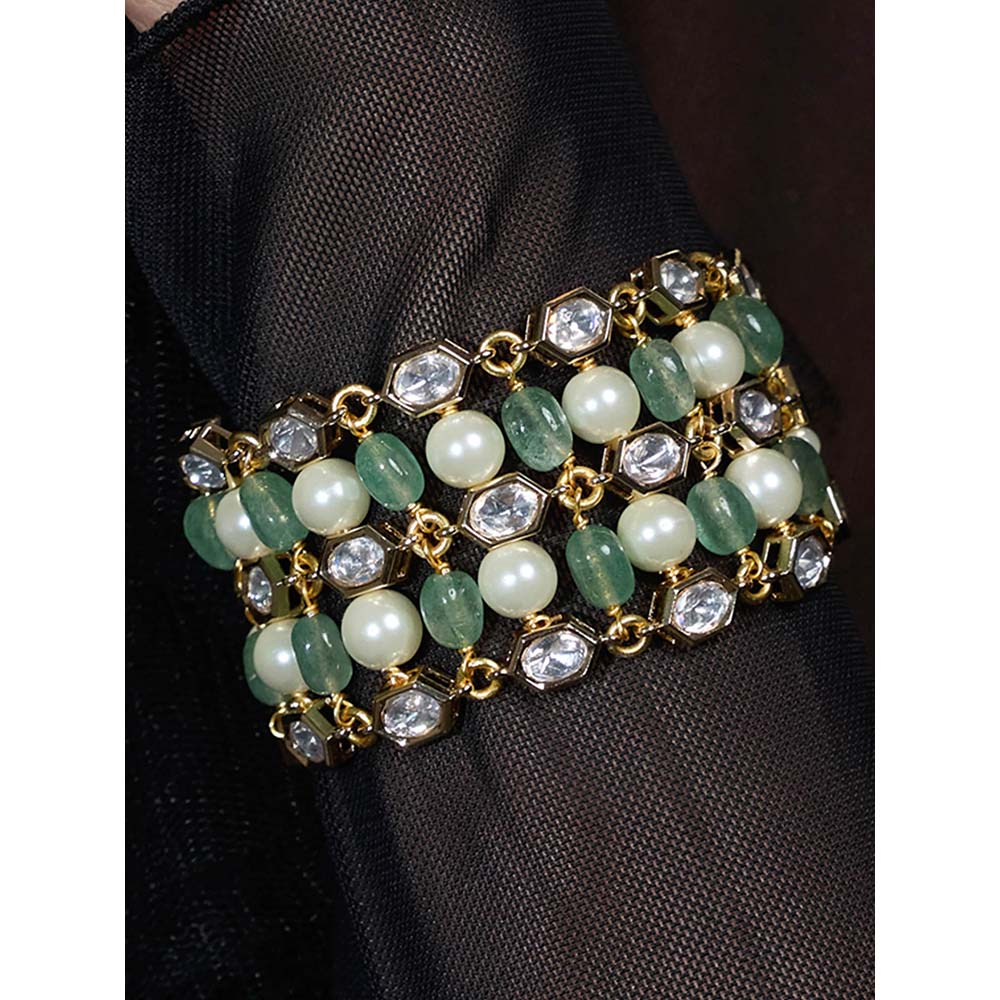 Joules By Radhika Multi-Color Beaded Bracelet with Pearls