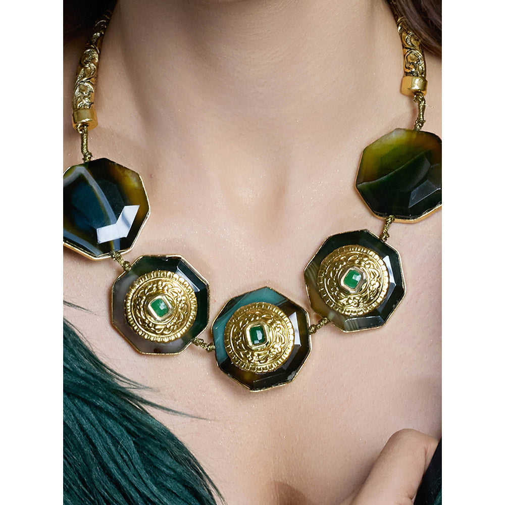 Joules By Radhika Majestic Green Aura Necklace