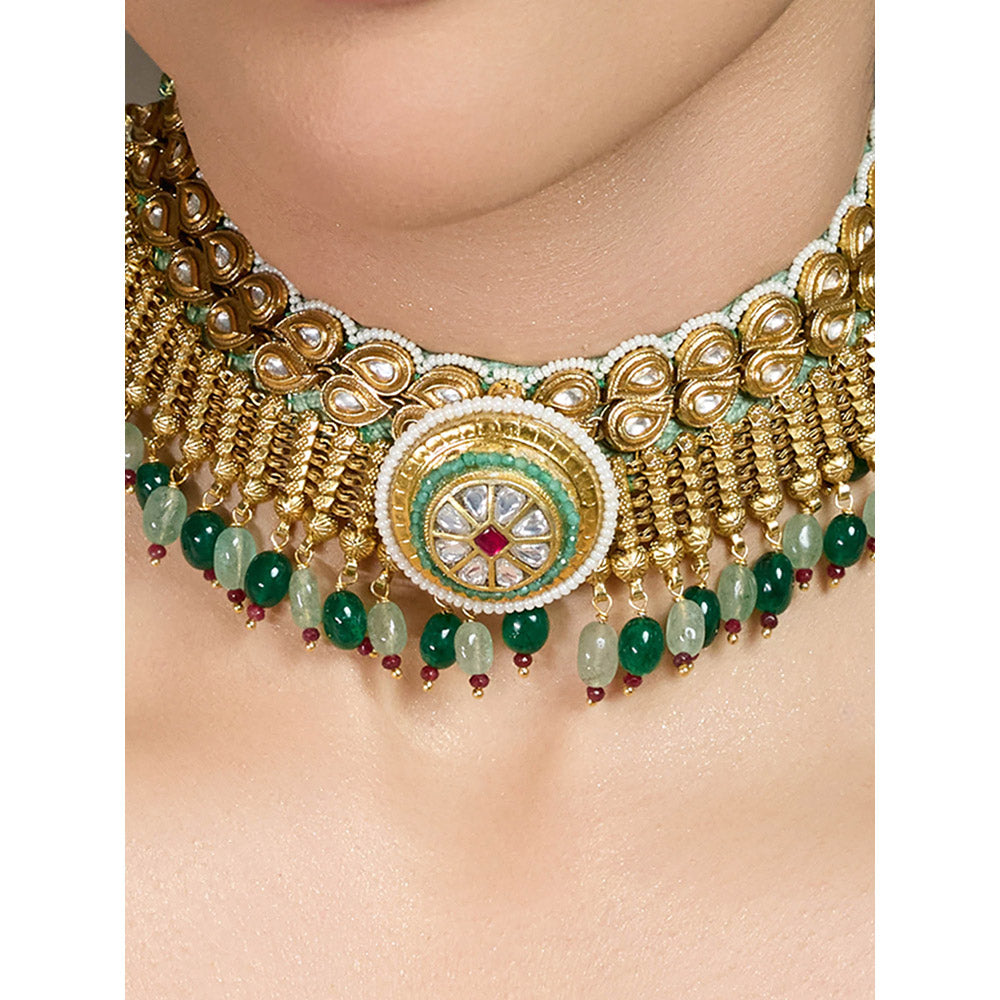 Joules By Radhika Green Graceaura Antique Choker