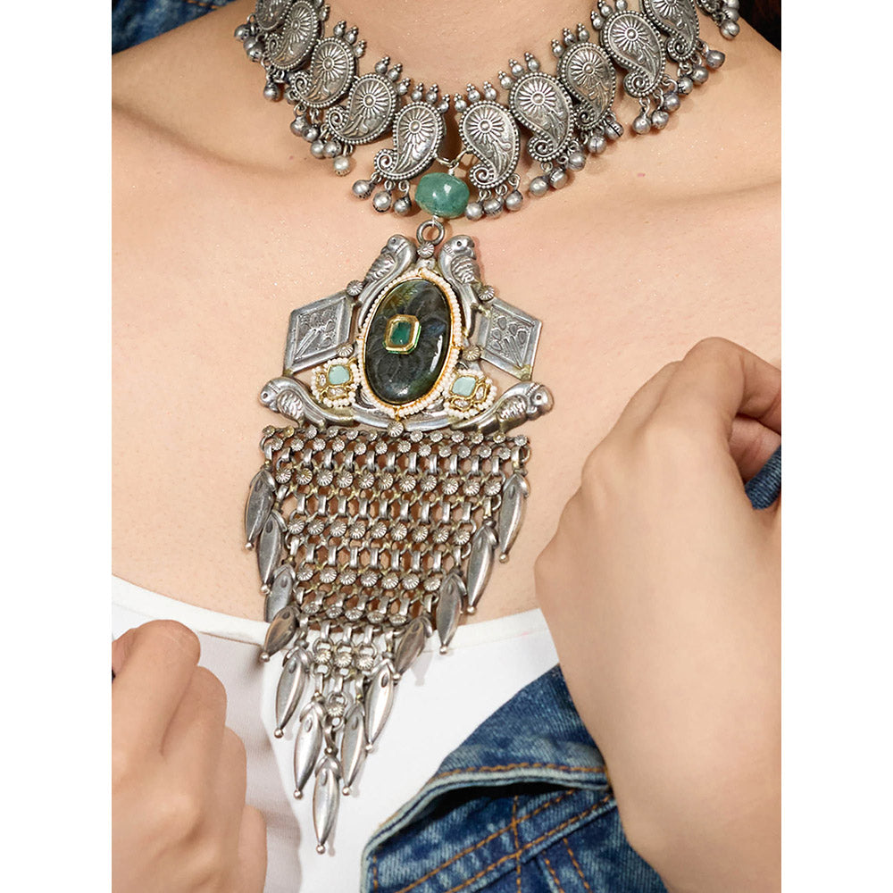 Joules By Radhika Green Agnika Spear Pendant Necklace