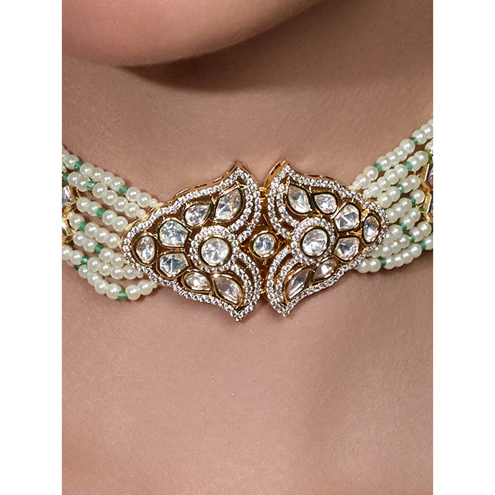 Joules By Radhika White Regal Tranquillity Necklace with Earrings