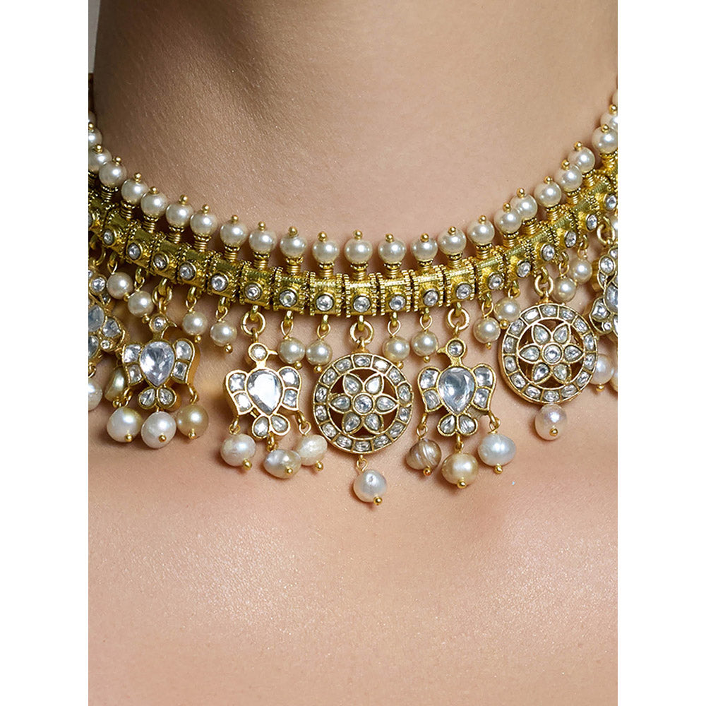 Joules By Radhika White Gold-Plated Pearl Necklace