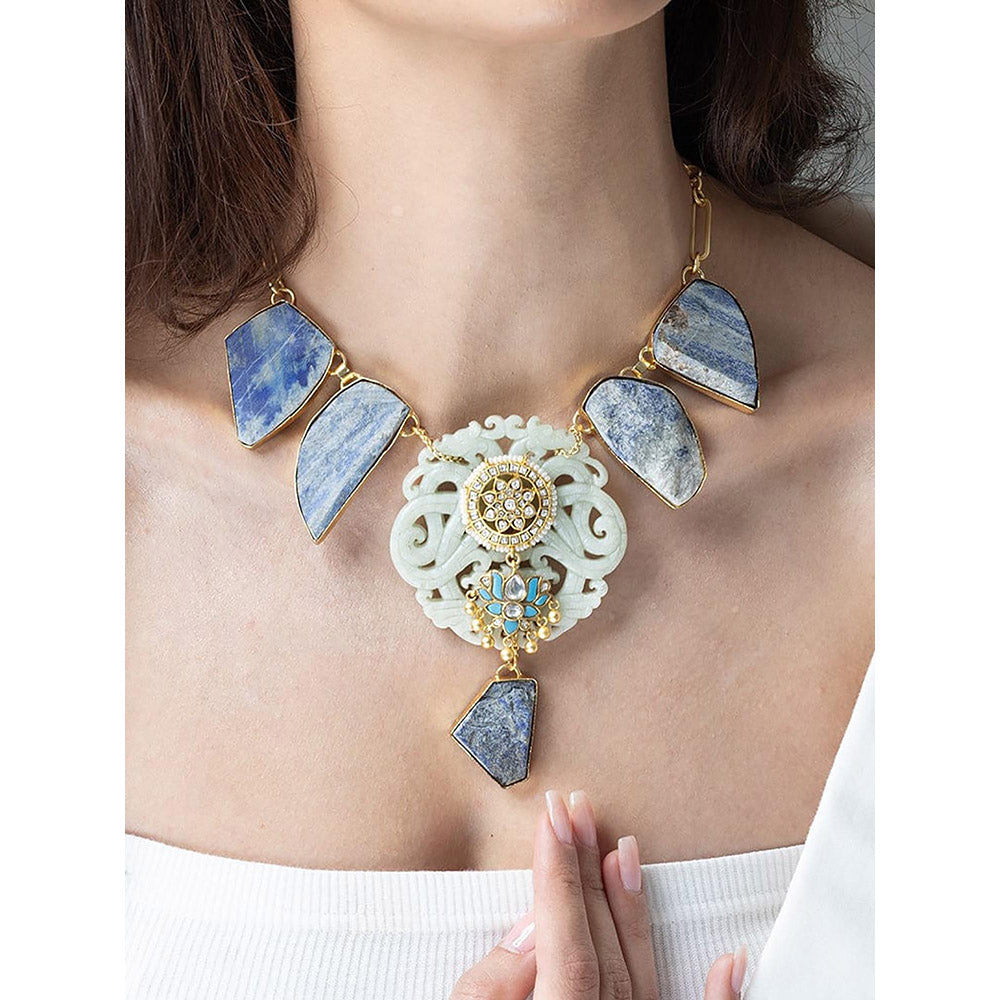 Joules By Radhika Carved Imperial Blue Necklace