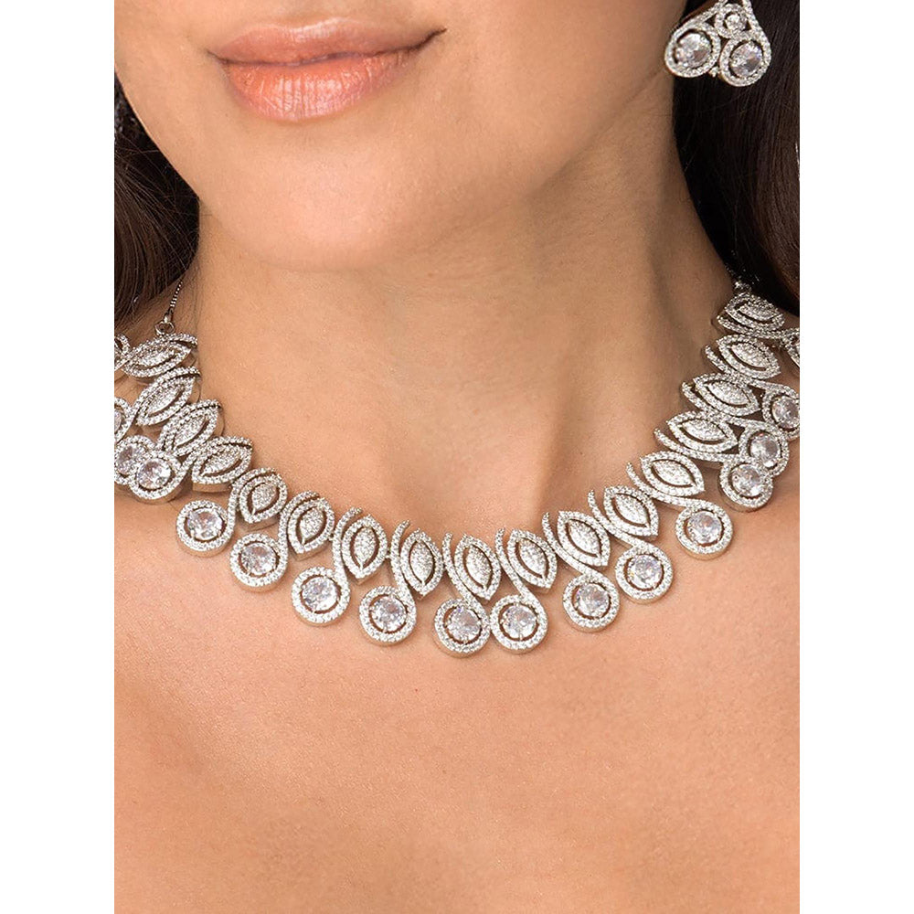 Joules By Radhika Radiant Pave Petal Necklace Set