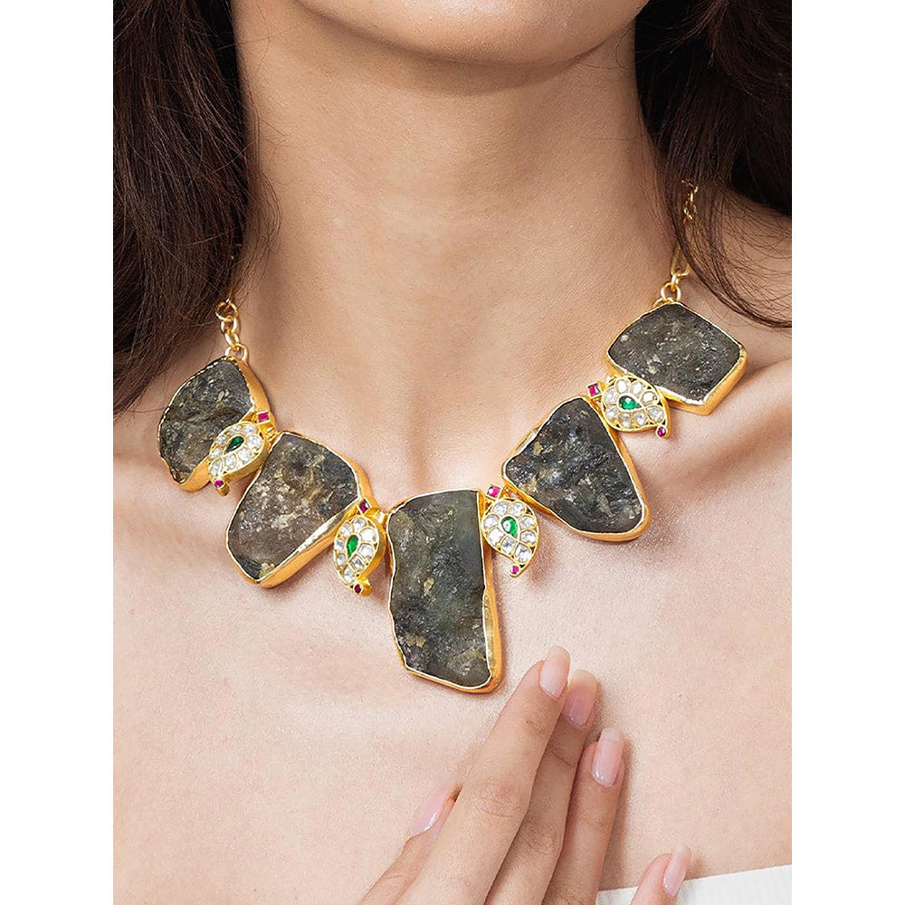 Joules By Radhika Smoky Quartz Slice Necklace