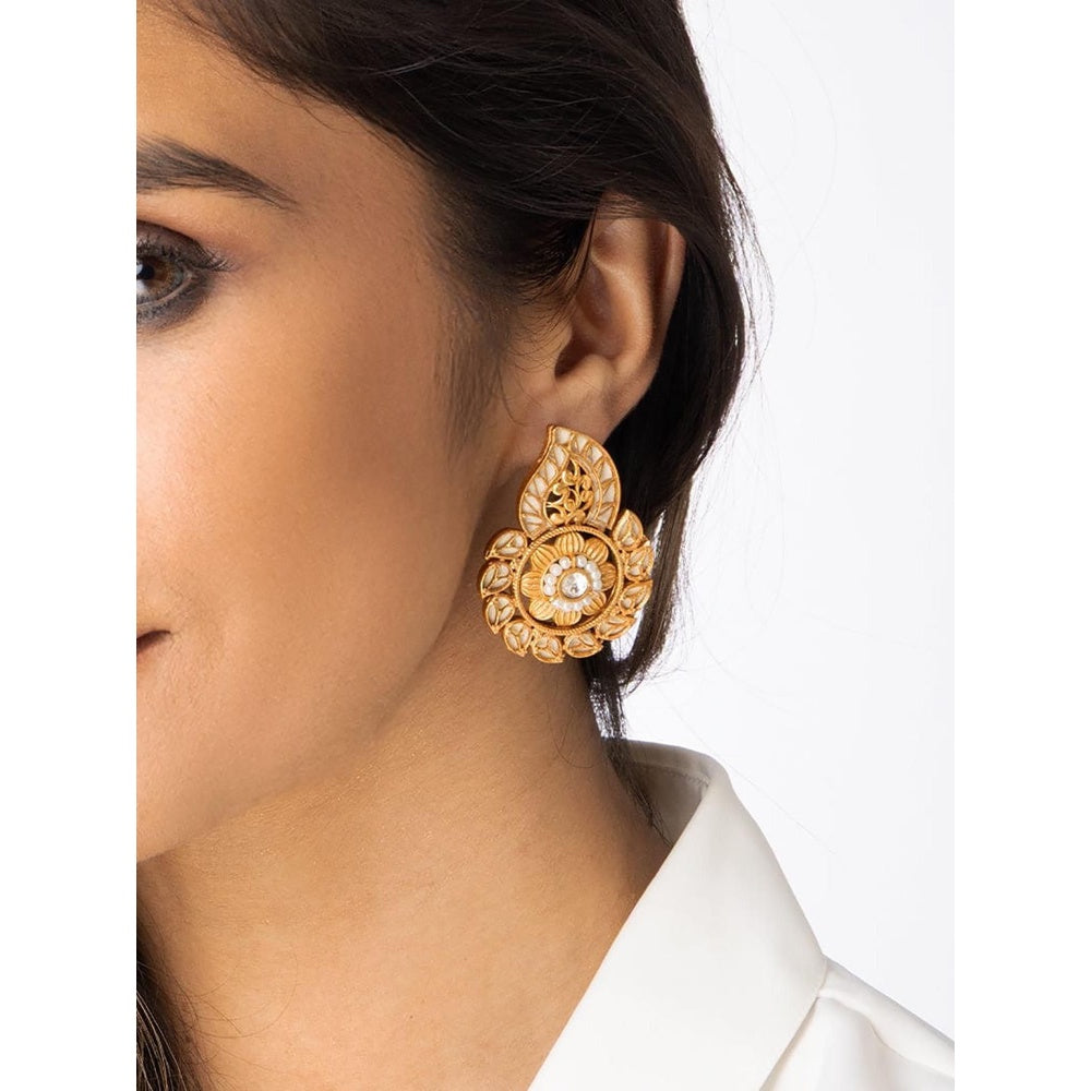 Joules By Radhika Stone Drop Flower Earrings