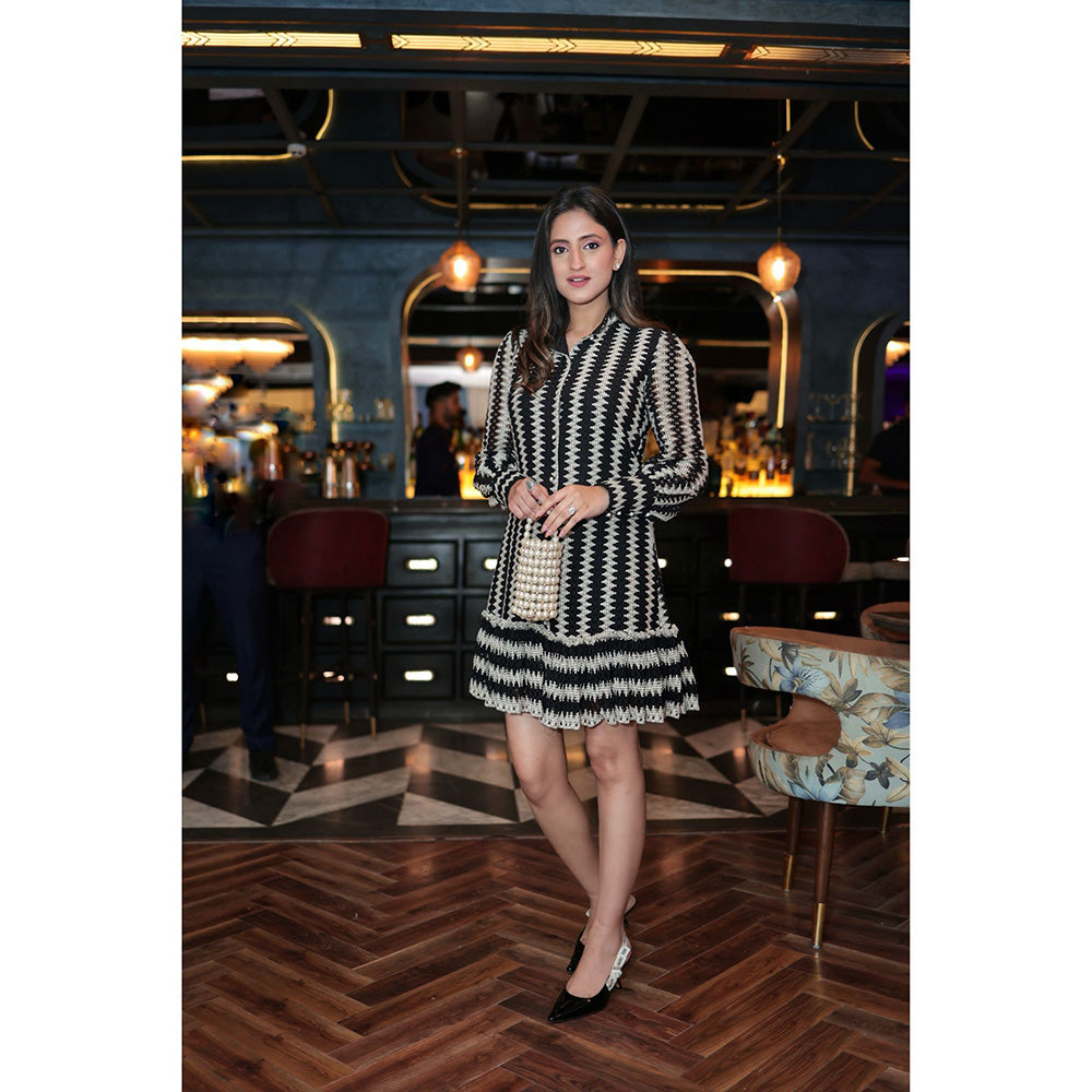 Juhi Nanda Zig Zag Crochet Lace Dress