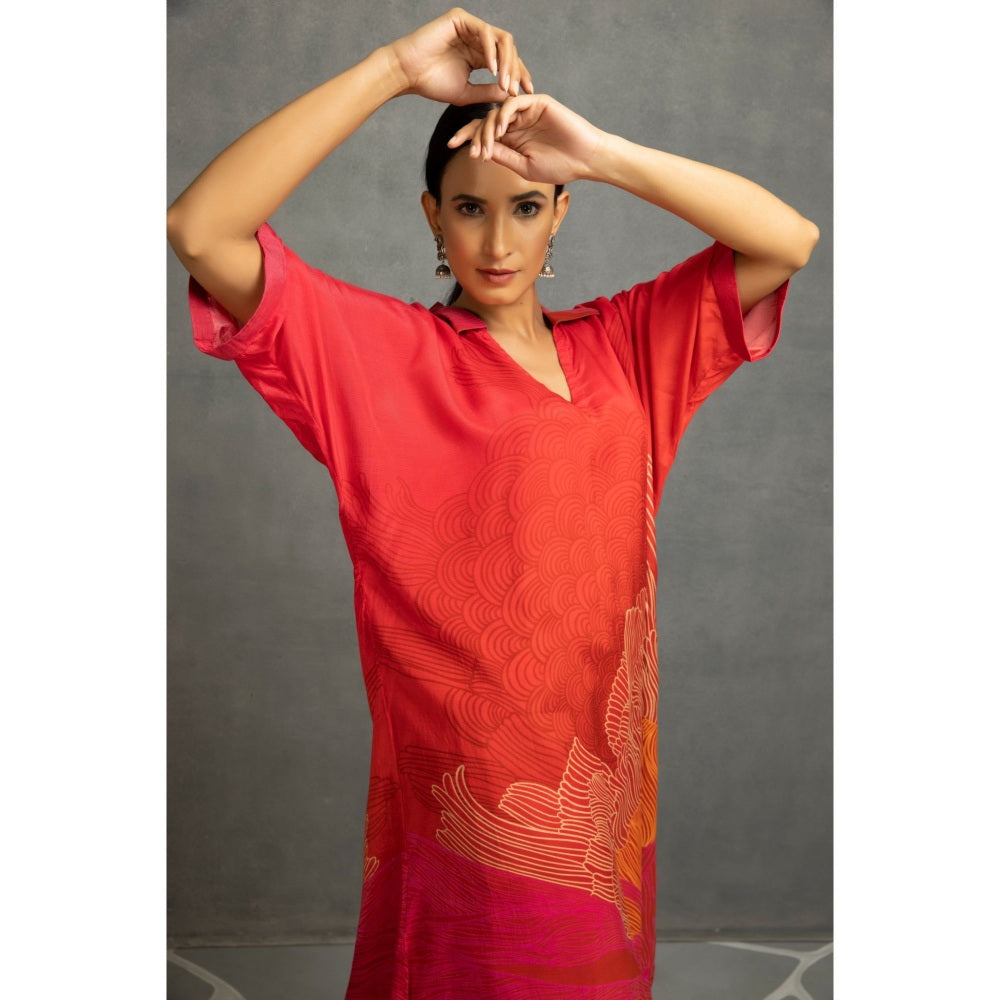 Kahani Lush Red Kurta & Pant (Set of 2)