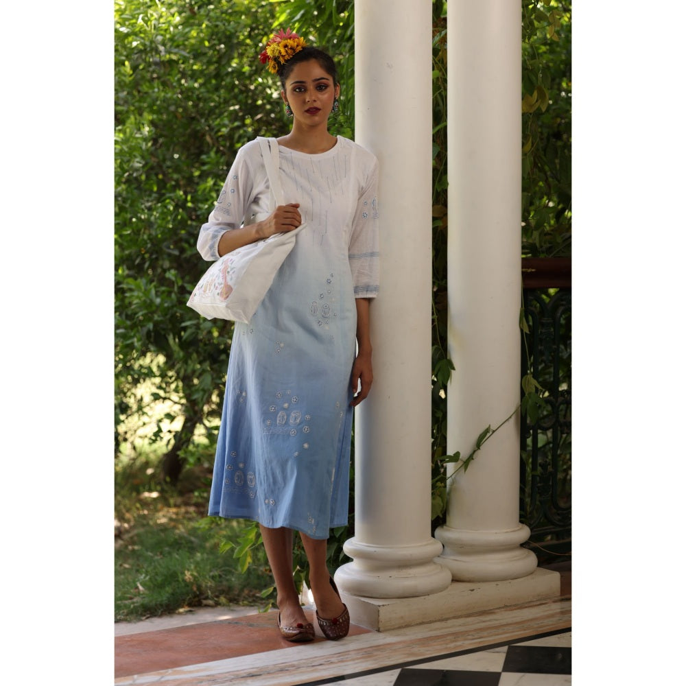 Kahani Lush Blue Ombre Dress