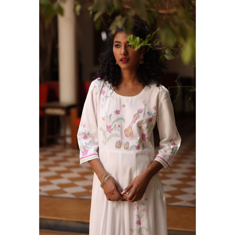 Kahani Lush White Anarkali Dress