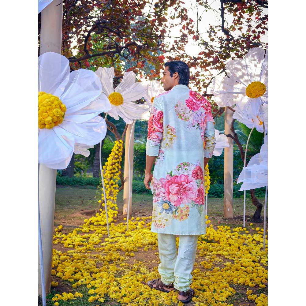 KALISTA Green Yug Kurta with Churidar (Set of 2)